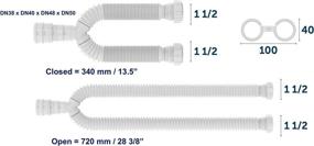 img 2 attached to 🚰 Flexible Double Kitchen Sink P-trap - EASYDRAIN Ref. 505 with Expandable 1-½" Diameter, 2 Female Threaded Nuts, and 4 Wall Drain Size Options: DN38, DN40, DN48, DN50