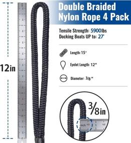 img 3 attached to ⚓️ Boat Dock Lines - Premium Dock Rope for Mooring & Docking with Storage Bag - Ideal Boat Accessories for Boats, Fender, Pontoon, Power Boat - Pack of 4