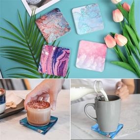 img 1 attached to ORNOOU 3-Piece Coaster Resin Mold Set: Square Coaster & Storage Holder for Epoxy Resin Casting - DIY Craft & Home Decor