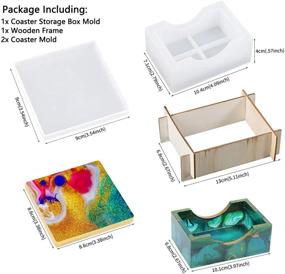 img 3 attached to ORNOOU 3-Piece Coaster Resin Mold Set: Square Coaster & Storage Holder for Epoxy Resin Casting - DIY Craft & Home Decor