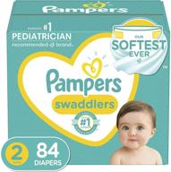 👶 pampers size 2 diapers - 84 count super pack, swaddlers disposable baby diapers (packaging may vary) logo