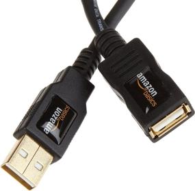 img 3 attached to Amazon Basics USB 2.0 USB-удлинительный кабель - мужской разъем А к женскому разъему А, длиной 6,5 фута (2 метра) - пакет из 10 штук