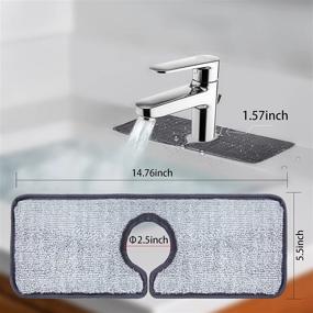 img 3 attached to 💦 Wehhbtye 4PCS Faucet Absorbent Mat - Grey: Prevent Water Stains & Splash with Wraparound Absorbent Mat, Catcher, and Microfiber Cloth