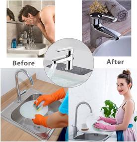 img 2 attached to 💦 Wehhbtye 4PCS Faucet Absorbent Mat - Grey: Prevent Water Stains & Splash with Wraparound Absorbent Mat, Catcher, and Microfiber Cloth