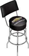 🪑 chevrolet cushioned swivel bar stool with supportive backrest logo