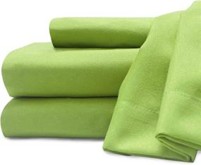 img 3 attached to Baltic Linen Soft and Cozy Microfiber Sheet Set Twin X-Large Lime 3-Piece: Luxurious Comfort for Your Bed