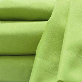 img 2 attached to Baltic Linen Soft and Cozy Microfiber Sheet Set Twin X-Large Lime 3-Piece: Luxurious Comfort for Your Bed