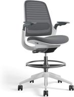 nickel steelcase series 1 office stool logo