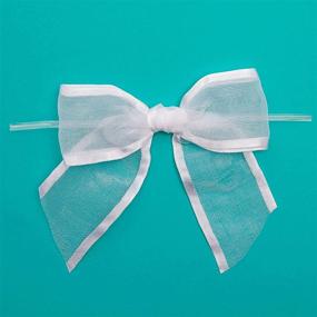img 1 attached to 36 Pack of 1.5-Inch White Organza Bow Twist Ties - Ideal for Favors, Treat Bags, and More
