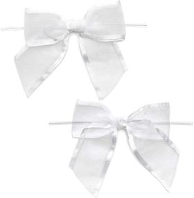 img 4 attached to 36 Pack of 1.5-Inch White Organza Bow Twist Ties - Ideal for Favors, Treat Bags, and More