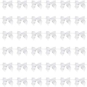 img 2 attached to 36 Pack of 1.5-Inch White Organza Bow Twist Ties - Ideal for Favors, Treat Bags, and More