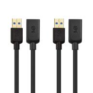 🔌 cable matters 2 pack extension cable black - enhanced connectivity and convenience logo