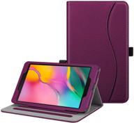 fintie case for samsung galaxy tab a 8.0 2019 without s pen model: corner protection stand cover with pocket, purple logo