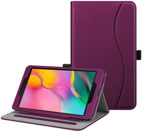 img 4 attached to Fintie Case for Samsung Galaxy Tab A 8.0 2019 Without S Pen Model: Corner Protection Stand Cover with Pocket, Purple