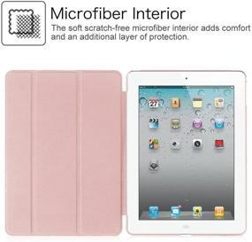 img 1 attached to 📱 Fintie iPad Case (2012/2011 Model) - Smart Slim Shell Translucent Frosted Back Cover, Rose Gold