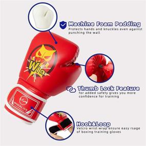 img 2 attached to Top-rated Kids Boxing Gloves for Ages 5-12 - Ideal for Punching Bag, Kickboxing, and Muay Thai - Choose from Red, Blue, or Black