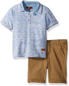 img 2 attached to 🩳 Stylish 7 For All Mankind Boys Space Dye Henley T-shirt and Twill Short Set: Comfortable and Trendy Outfit for All Occasions