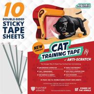 🐱 panther armor 10-pack cat scratch deterrent tape – double sided sticky tape – 5-pack xl 16”l 12”w + 5-pack large 17”l 10”w furniture protectors – clear training tape for anti-cats scratching logo