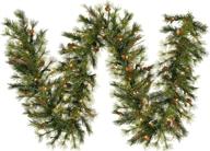 🎄 vickerman 9-foot mixed country pine artificial christmas garland with clear dura-lit incandescent lights - faux mixed needle indoor seasonal home decor logo