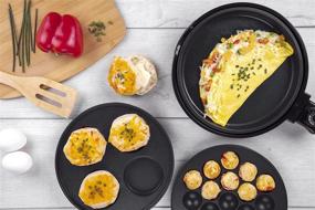 img 2 attached to 🍳 Multi Baker Deluxe: Versatile 3-in-1 Skillet for Grilling, Baking, and Dessert Making - Perfect for Grilled Cheese, Omelets, Personal Pizza, Takoyaki, Sandwiches, Cake Pops & More