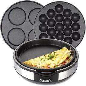 img 3 attached to 🍳 Multi Baker Deluxe: Versatile 3-in-1 Skillet for Grilling, Baking, and Dessert Making - Perfect for Grilled Cheese, Omelets, Personal Pizza, Takoyaki, Sandwiches, Cake Pops & More