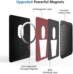 img 2 attached to 📱 RFID Card Holder Wallet with Upgraded Magnets, Designed for iPhone 13/iPhone 12 Mag Safe Wallet, Fits 2-3 Cards, Superone Magnetic Wallet Mag Safe Compatible with iPhone 13/iPhone 12 Series