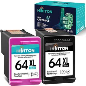 img 4 attached to HibiTon Remanufactured Ink Cartridge Replacement for HP 64XL 64 XL(N9J91AN) Compatible with Envy Photo 7855, 7800, 7100, 7858, 7155, 6255, 6252, 6222, 7158, 7164, and 6230 Tango X Smart Wireless - 2 Pack (1 Black, 1 Tri-color)