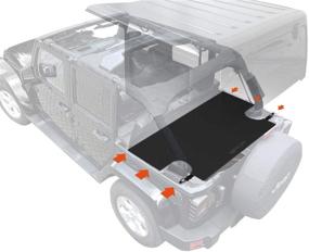 img 4 attached to 🔝 Улучшенный GPCA Cargo Cover LITE PLUS: Идеальная посадка для Wrangler JK 4DR Sport/ Sahara/ Rubicon/ Freedom Unlimited (Модели 2007-2018), Патентованное Обновление