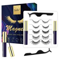 👁️ earller magnetic eyelashes kit - 2021 new 5 pairs of dramatic false lashes with eyeliner, reusable 3d & 5d magnetic eyelashes set - short and long lashes for natural look logo