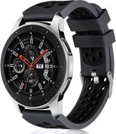 🕒 lerobo 22 мм ремешок для часов - совместим с samsung galaxy watch 46 мм / galaxy watch 3 45 мм / gear s3 classic / frontier - мягкий и дышащий силиконовый ремешок для женщин и мужчин - антрацитово-черный логотип