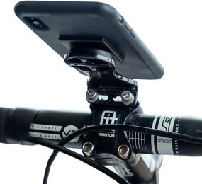 img 4 attached to 📲 Versatile Carbon Fiber Cell Phone GPS Bike Mount: Securely Attach & Navigate your Device with Handlebar Stem Cycle Computer Holder