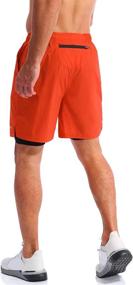 img 2 attached to 📱 Pudolla Men’s 2 in 1 Running Shorts: Quick Dry, 7" Gym Athletic Workout Shorts with Phone Pockets - Ideal for Men