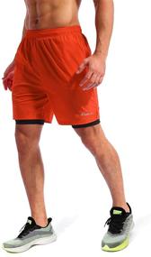 img 1 attached to 📱 Pudolla Men’s 2 in 1 Running Shorts: Quick Dry, 7" Gym Athletic Workout Shorts with Phone Pockets - Ideal for Men