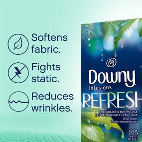 img 2 attached to 🌿 Downy Infusions Botanical Mist Fabric Softener Sheets, 105 Count - Effective and Refreshing