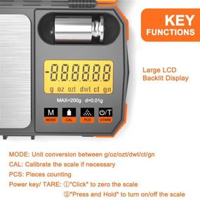 img 1 attached to High Precision Pocket Scale with Tray - 200g x 0.01g - Arrow Scale for Jewelry and Coins - Includes 50g Calibration Weight, USB Cable - Accurate Gram, Grain, Carat, Pennyweight, Ounce, and Troy Ounce Measurements