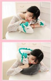 img 1 attached to YOUDirect Anime Cute White Dragon Neck Pillow - Haku Dragon U-shaped Travel Pillow, Soft Plush Doll for Neck Support