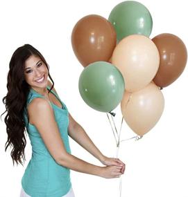 img 1 attached to 🎈 60-Piece Sage Green Eucalyptus Avocado Blush Cream Tan Brown 10-Inch Balloon Garland Arch Backdrop for Rustic Wedding, Neutral Green Baby, Bridal Shower, Garden Tea Party Decoration