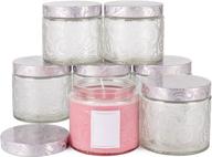 🕯️ 10 oz embossed glass candle container set with lid and labels - pack of 9 logo