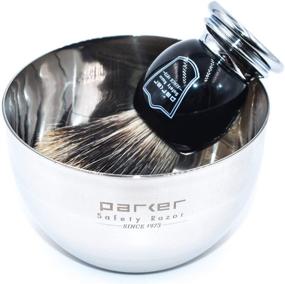 img 3 attached to 🪒 Parker Safety Razor Premium Badger Shaving Brush: Create Thick & Luxurious Lather with Stand - Black & Chrome Handle