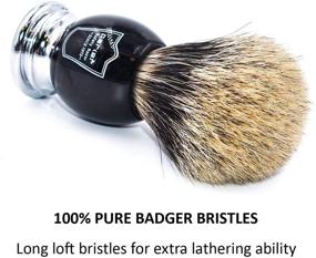 img 1 attached to 🪒 Parker Safety Razor Premium Badger Shaving Brush: Create Thick & Luxurious Lather with Stand - Black & Chrome Handle