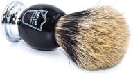 🪒 parker safety razor premium badger shaving brush: create thick & luxurious lather with stand - black & chrome handle logo