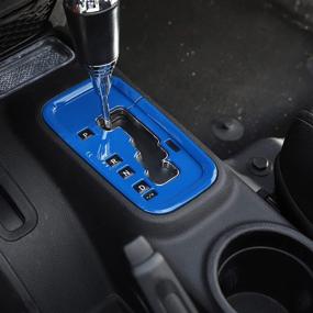 img 1 attached to RT-TCZ Blue Gear Shift Panel Trim Cover - Jeep Wrangler JK JKU 2011-2018 Interior Accessories