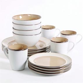 img 4 attached to Gibson Studio 97948 16R Amberwood Dinnerware: Exceptional Quality for Elegant Dining