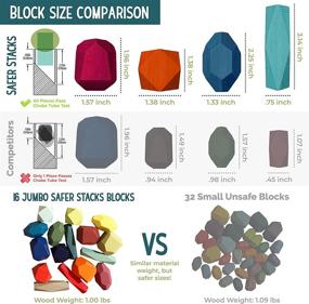 img 2 attached to 🌈 Enhanced Safety and Stacking Fun with Safer Stacks: Colorful Montessori Toy