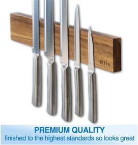 img 2 attached to 🔪 Organize Your Kitchen in Style with Kirra Kitchen Magnetic Knife Holder - 16inch Wooden Knife Rack - Strong Magnetic Strip for Easy Access to Your Knives