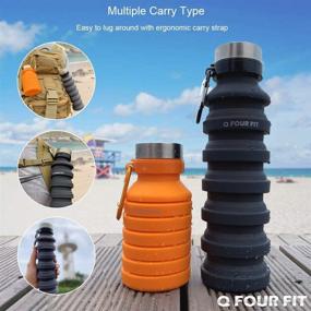 img 2 attached to 🌊 Q Four Fit Sports Collapsible Water Bottle: 100% BPA Free Platinum Silicone | Non-Toxic & Portable Hydration Solution