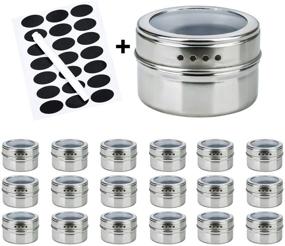 img 4 attached to 🧲 Magnetic Stainless Steel Spice Tins: Organize, Store, and Access Your Spices Effortlessly with RUCKAE 18 Storage Containers