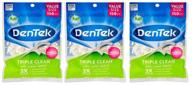 🦷 dentek тройной чистый зубной нитью: прочные и надежные 3 упаковки, 150 штук, гарантия отлома логотип