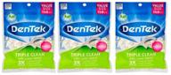 🦷 dentek triple clean floss picks: strong & reliable 3-pack, 150 count, no break guarantee logo