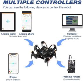 img 1 attached to 🤖 Freenove Hexapod Robot Kit with Remote Control for Arduino IDE: App-Controlled Walking, Crawling, and Twisting Servo STEM Project